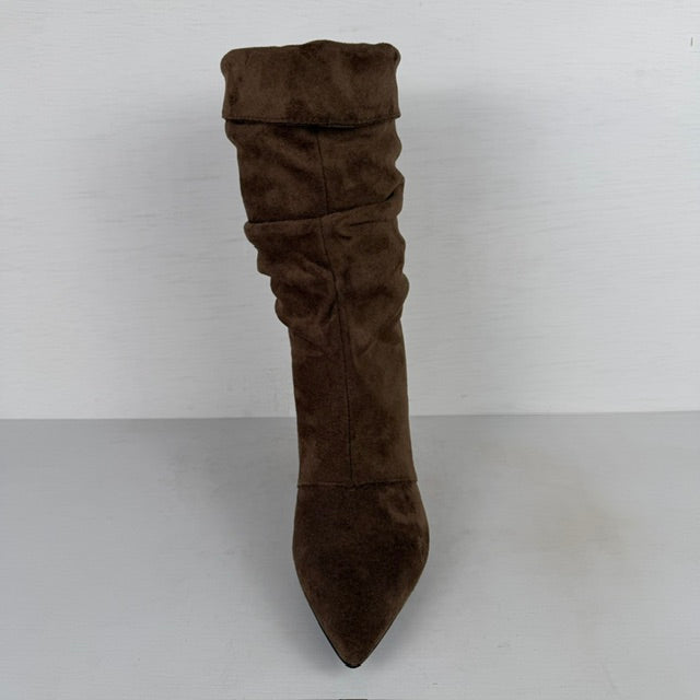 Trendy slouchy laarzen met naaldhakje lichtbruin