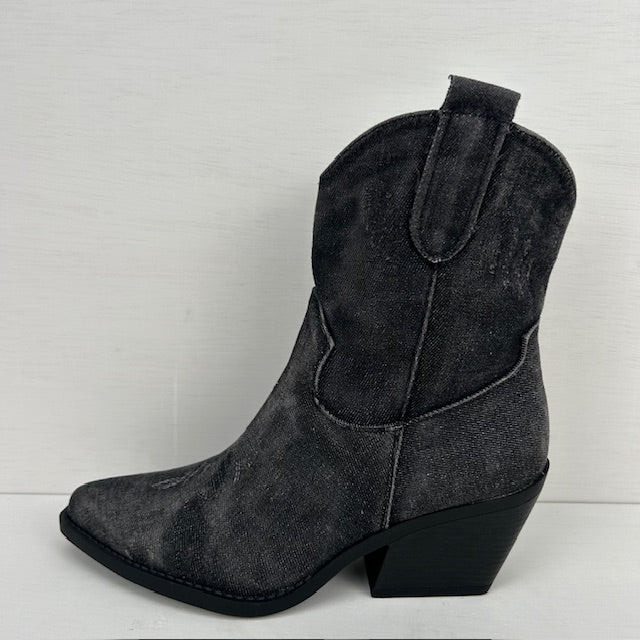 Kort cowboylaarsje jeans zwart