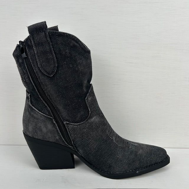 Kort cowboylaarsje jeans zwart