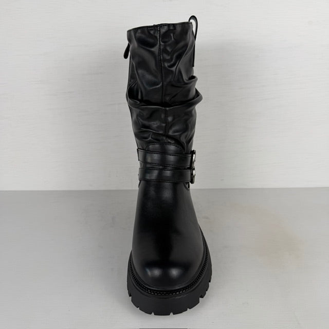 Slouchy boots met gespjes zwart