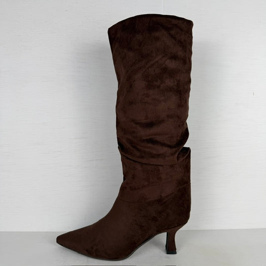 Geweldige slouchy laarzen met naaldhakje bruin