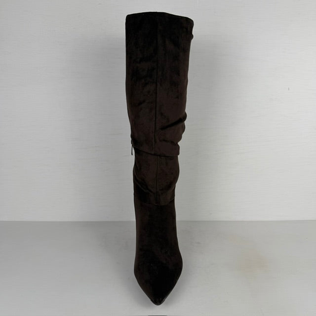 Geweldige slouchy laarzen met naaldhakje donkerbruin
