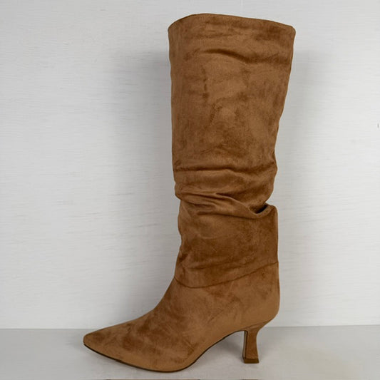 Geweldige slouchy laarzen met naaldhakje camel