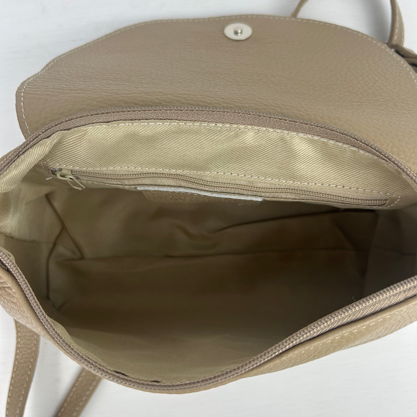 Real leather schoudertasje khaki