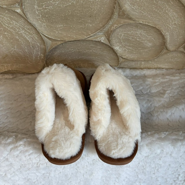 Cozy pantoffels dark camel