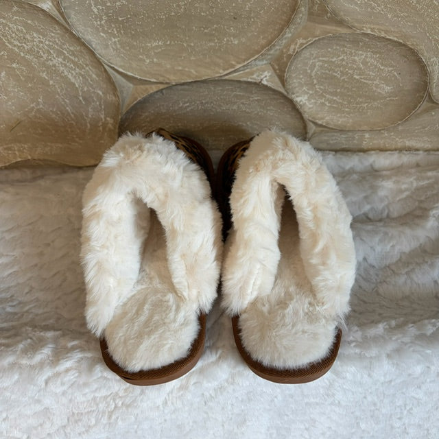 Cozy pantoffels dark leopard