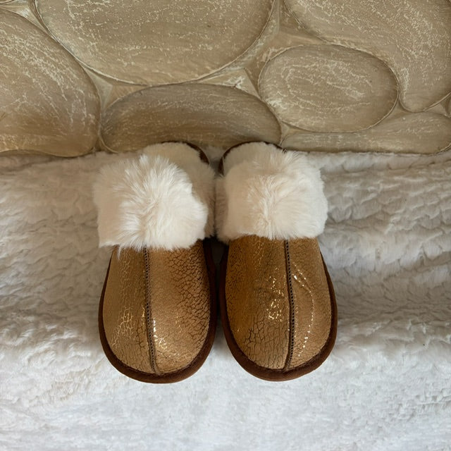 Cozy pantoffels goud