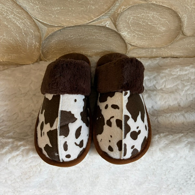 Cozy pantoffels cow print