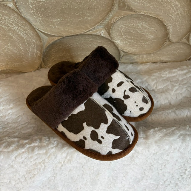 Cozy pantoffels cow print