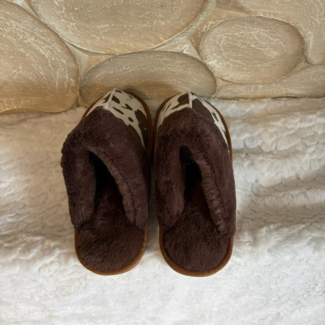 Cozy pantoffels cow print
