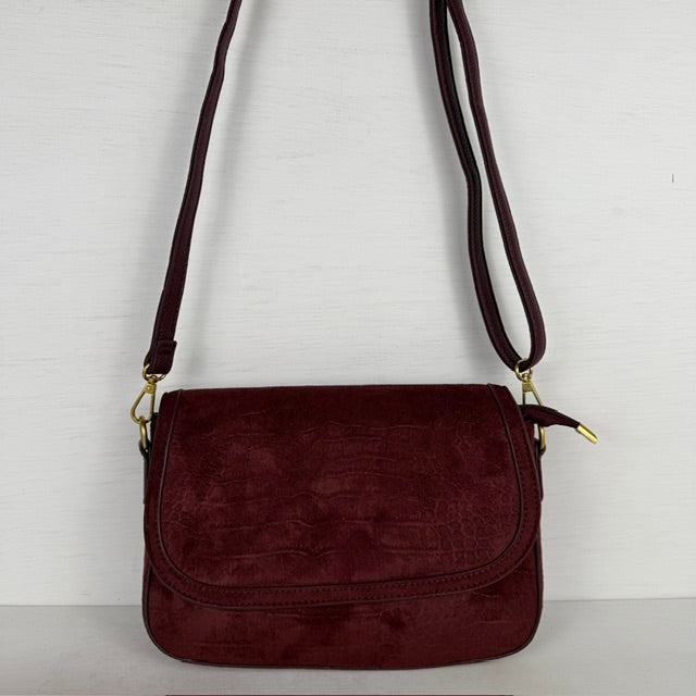 Leuke schoudertas met croco design rood