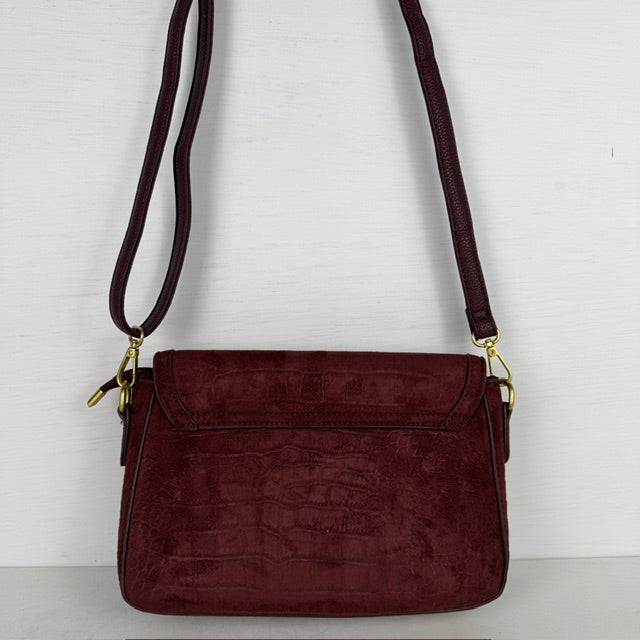 Leuke schoudertas met croco design rood