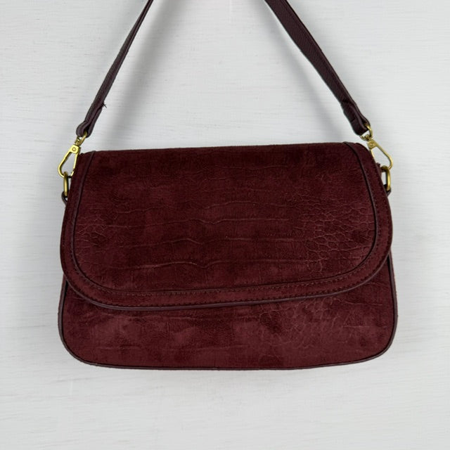 Leuke schoudertas met croco design rood
