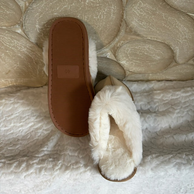 Cozy pantoffels beige
