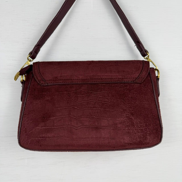 Leuke schoudertas met croco design rood