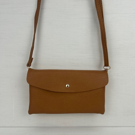 Basic schoudertasje camel