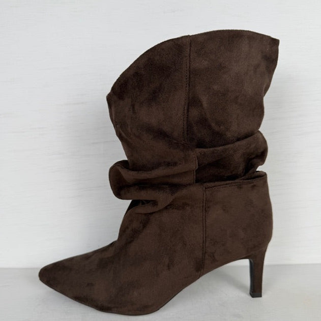 Trendy laarzen met slouchy design bruin