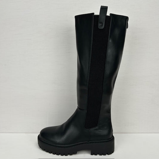 Stoere hoge boots met elastiek zwart