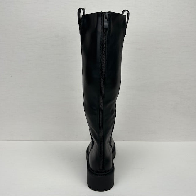 Stoere hoge boots met elastiek zwart