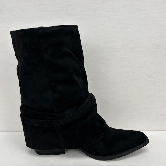 Cowboylaarsje met franjes zwart