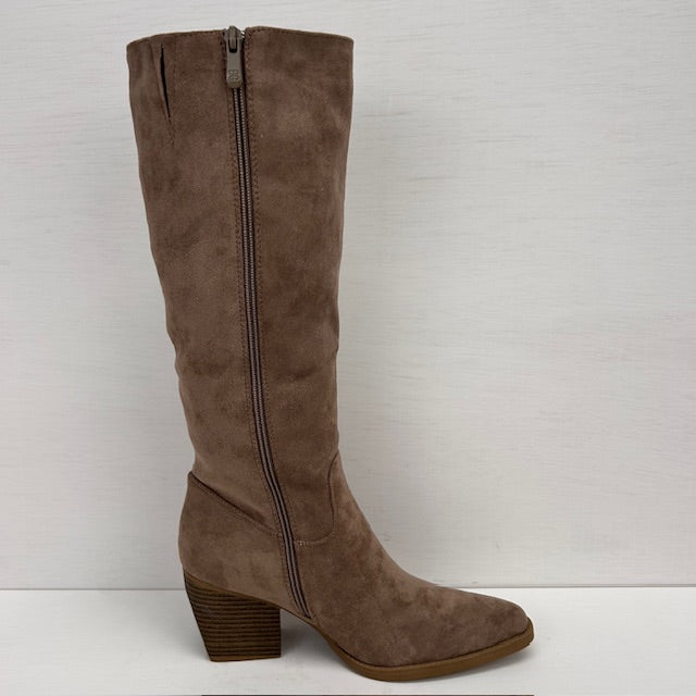 Suèdine cowboylaarzen met franjes khaki