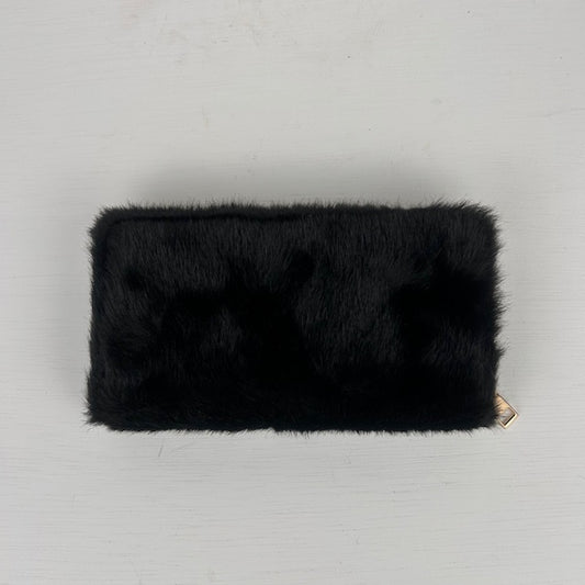 Furry portemonnee zwart