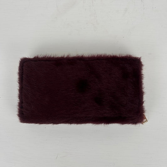 Furry portemonnee bordeaux rood