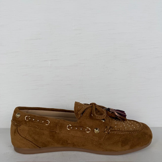 Posh by Poelman loafers met franjes camel