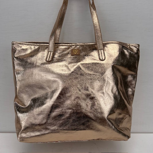 Metallic love shopper champagne