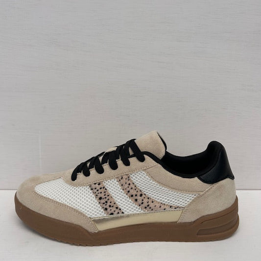 Trendy sneakers met retrozool beige