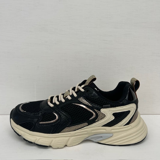 Posh by Poelman trendy sneakers black with gold combination