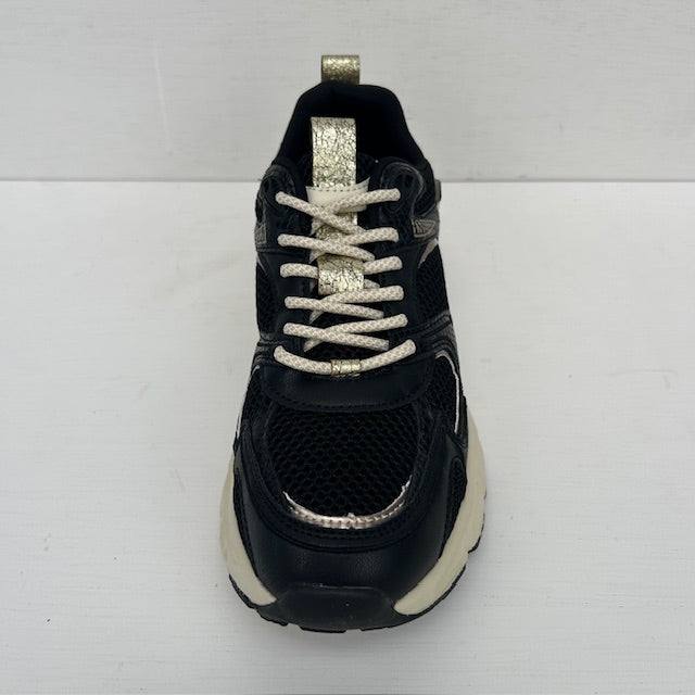 Posh by Poelman trendy sneakers black with gold combination