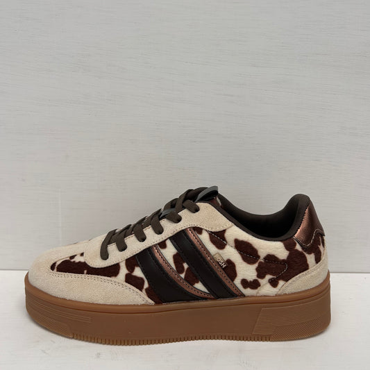 Posh by Poelman retro sneakers bruin koeienprint