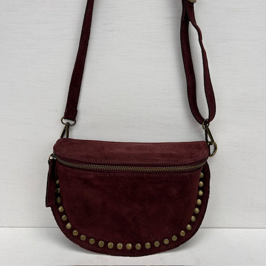 Geweldig real leather schoudertasje bordeaux rood