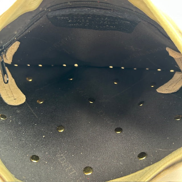 Real leather schoudertasje met studs beige