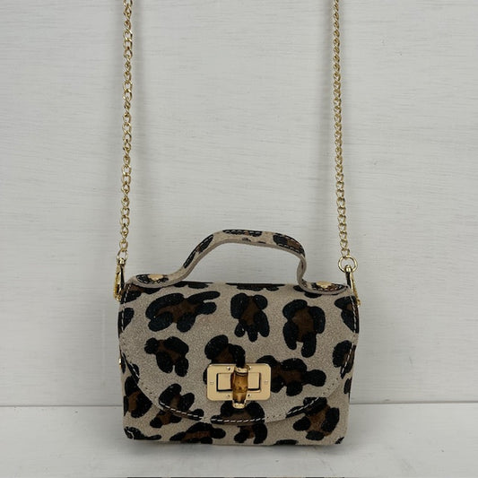 Real leather handtasje panter groot