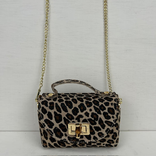 Real leather handtasje panter klein