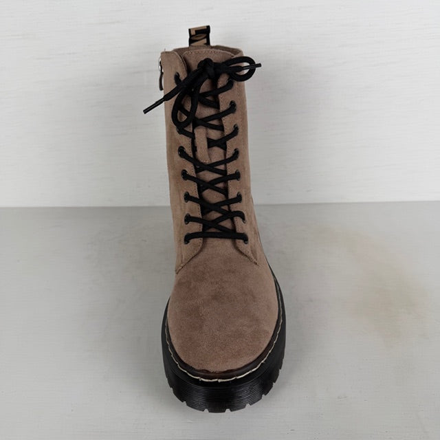 Veterboots met stoere zool khaki
