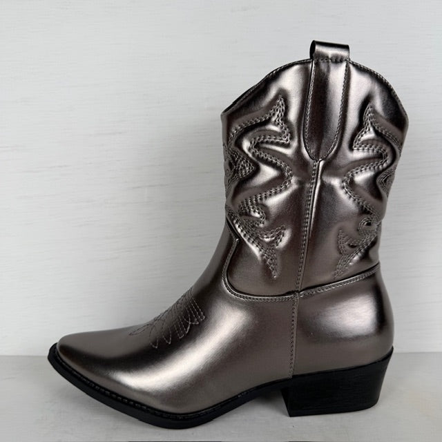 Metallic cowboylaarzen met lage hak gun
