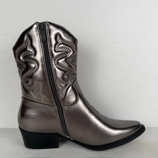 Metallic cowboylaarzen met lage hak gun