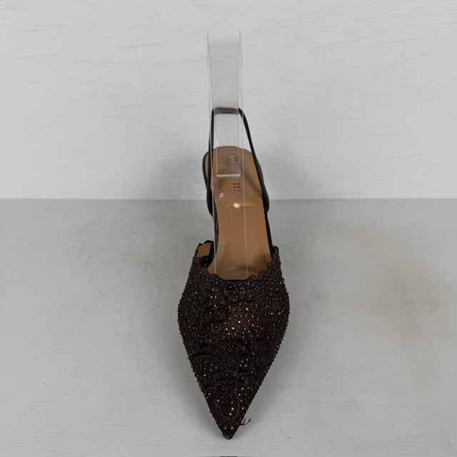 Shiny slingbacks met elegant design bruin