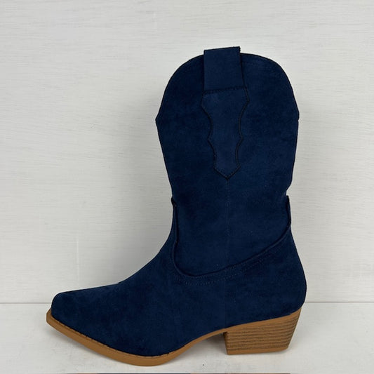 Basic suèdine cowboylaarzen donkerblauw