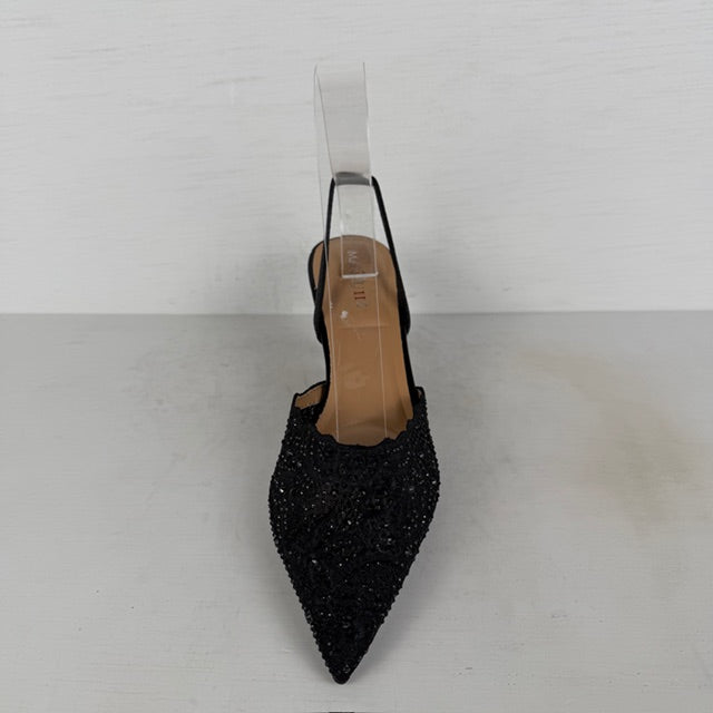Shiny slingbacks met elegant design zwart