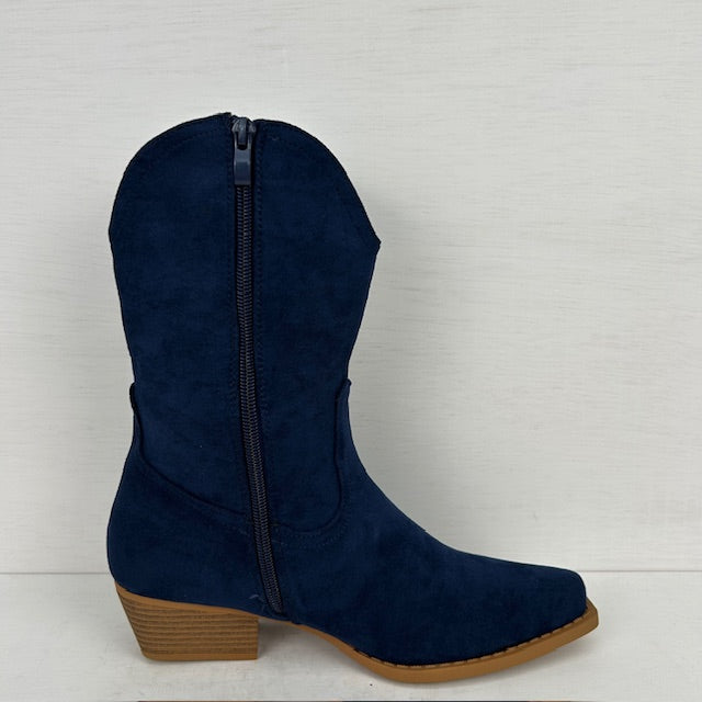 Basic suèdine cowboylaarzen donkerblauw