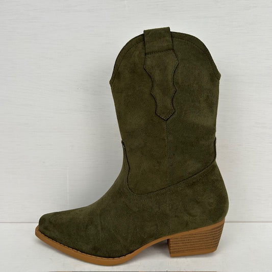 Basic suèdine cowboylaarzen donkergroen