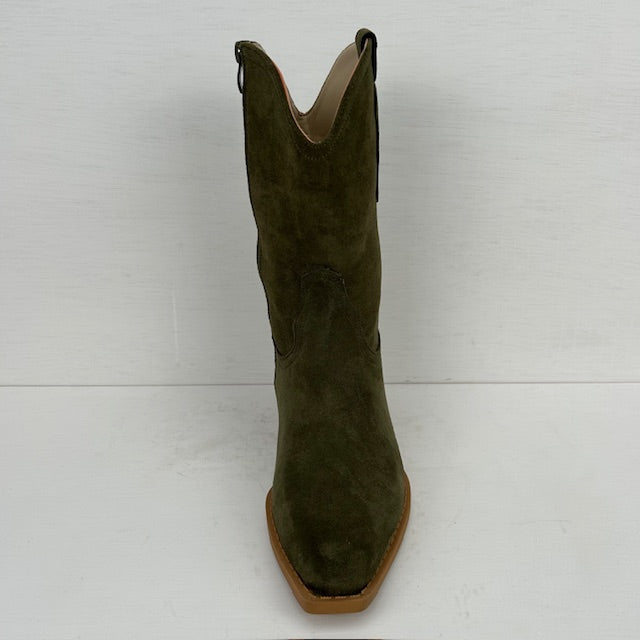 Basic suèdine cowboylaarzen donkergroen