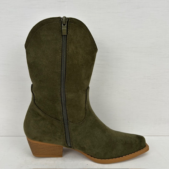 Basic suèdine cowboylaarzen donkergroen