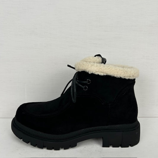 Lage boots met furry randje zwart