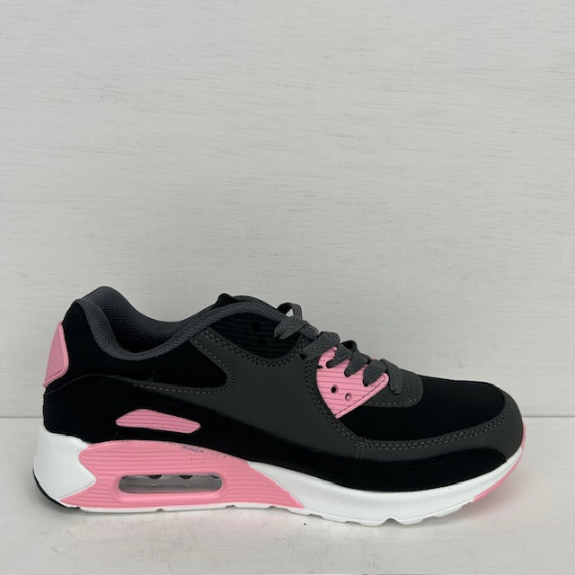 Air sneakers zwart grijs roze