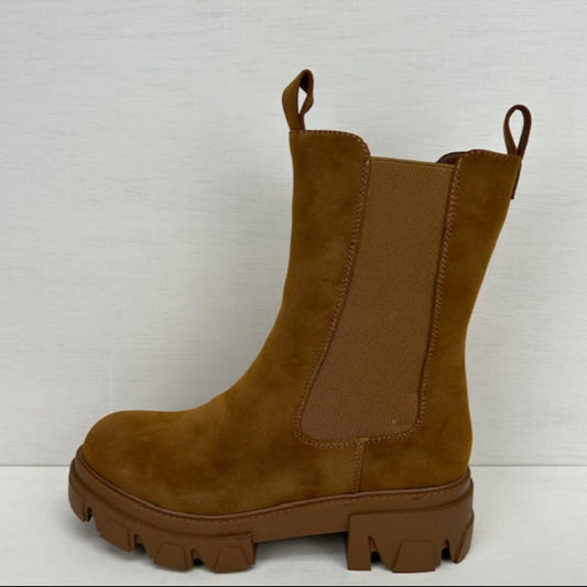 Basic boots met lusjes camel